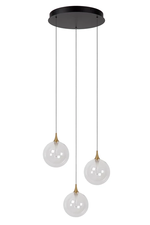 Lucide GISELA - Suspension - Ø 36 cm - LED Dim. - 3x4,3W 2700K - Transparent | Premium - éteint